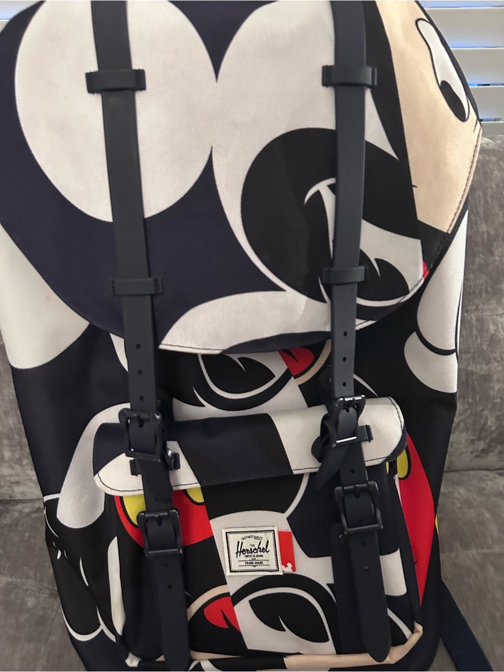 Herschel Supply Company Black White Red Graphic Character Backpack MICKY MOUSE